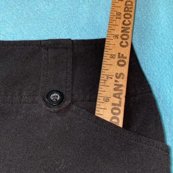 FIRST OPTION wide leg long cuffed 2 front pockets belt loops black size 10 - Picture 8 of 11